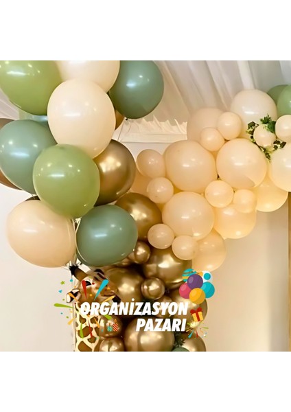 Balon Seti Krom Gold-Kış Yeşili-Okaliptus-Ten Rengi 60 Lı Balon Zinciri Seti fırsatları