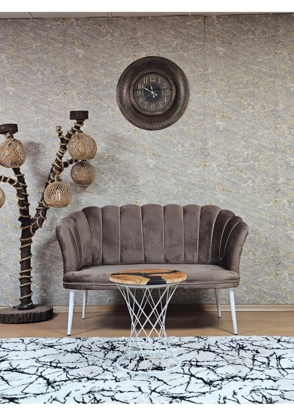 Ikili Papatya Çay Seti Koltuk Beyaz Boyalı Sivriltme Ayak, Balkon, Salon, Ofis, Koltuk Takımı