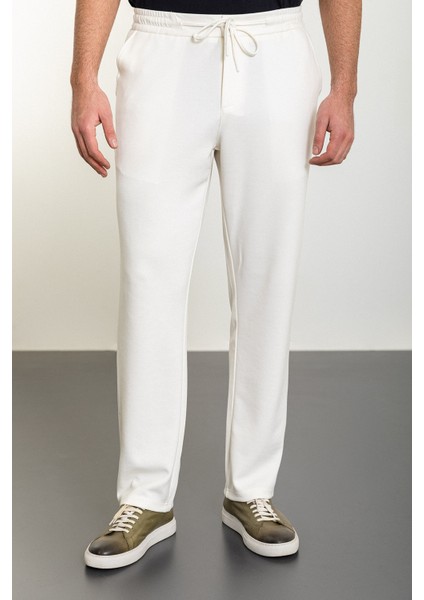 Düz Ekru Slim Fit Erkek Eşofman Altı modelleri