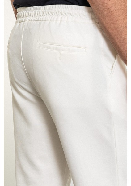 Düz Ekru Slim Fit Erkek Eşofman Altı fırsatları