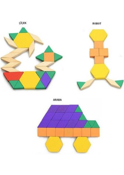 Ahşap 125 Parça Blok Tangram Puzzle fırsatları