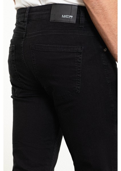 Düz Siyah Slim Fit Erkek Kot Pantolon