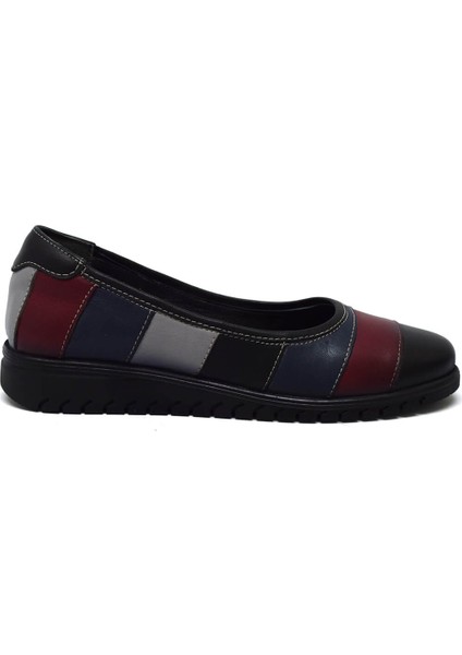 EVD-2729 Siyah / Bordo Kadın Comfort Ayakkabı