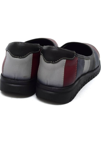 EVD-2729 Siyah / Bordo Kadın Comfort Ayakkabı