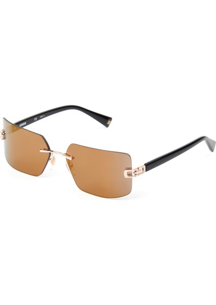 Hm 1645 C4 Dikdörtgen Altın - Kahverengi Kadın Güneş Gözlüğü