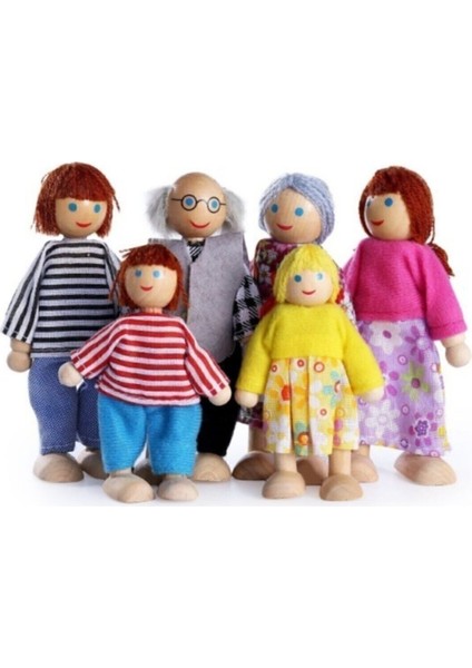 Ahşap Kukla Aile Seti-6'lı Set-Waldorf
