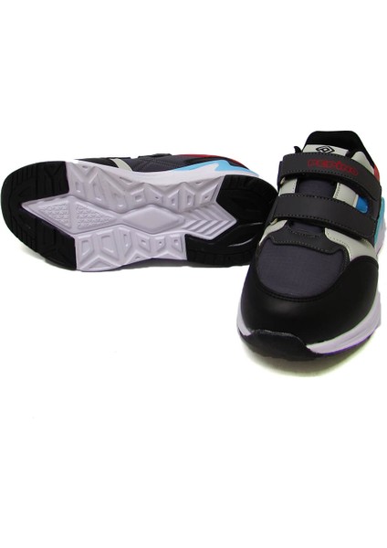 P-1355 Siyah / Füme Çocuk Cırtlı Spor Ayakkabı