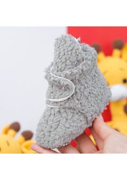 Teddy Bebek Pandufu, Kaydırmaz Taban, Organik Pamuk Astar, Ev Kreş Ayakkabısı, Gri fırsatları