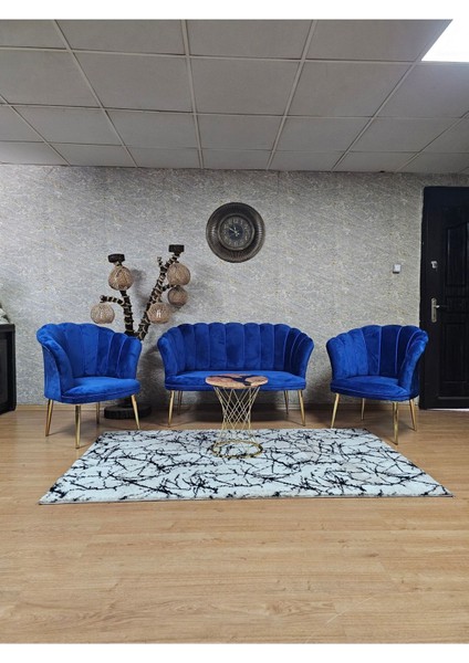 Papatya Çay Seti Koltuk Takımı Gold Sivriltme Ayak, Balkon, Salon, Ofis, Cafe Koltuk Takımı