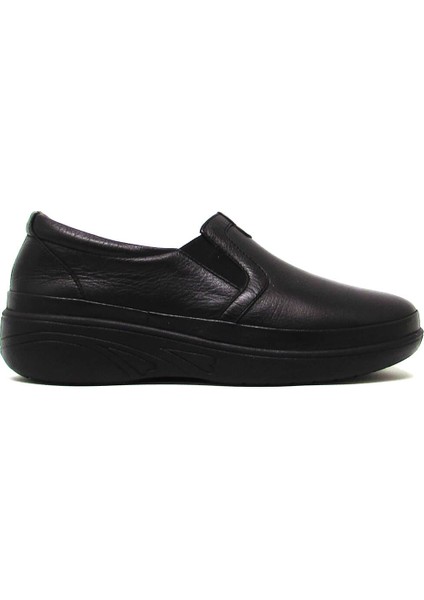 EVD2352-1 Siyah Kadın Lastik Yaka Comfort Ayakkabı