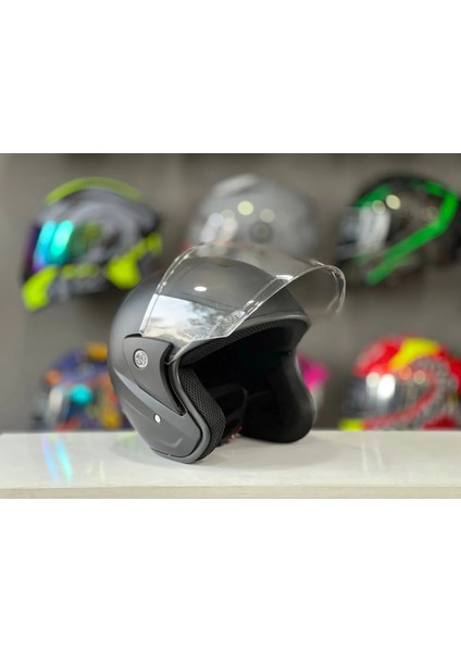 Motosiklet Yarım Kask Ithal Yüksek Kalite Mat Siyah