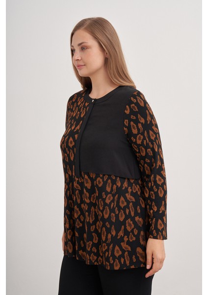 2676112 Leopar Desenli Örme Bluz fiyatları