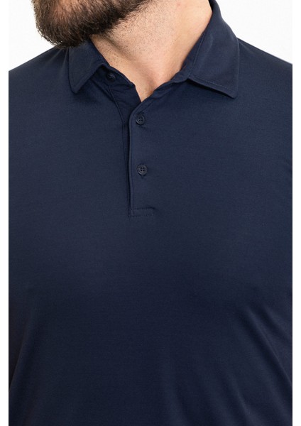 Düz Lacivert Slim Fit Polo Yaka Erkek T-Shirt fiyatları