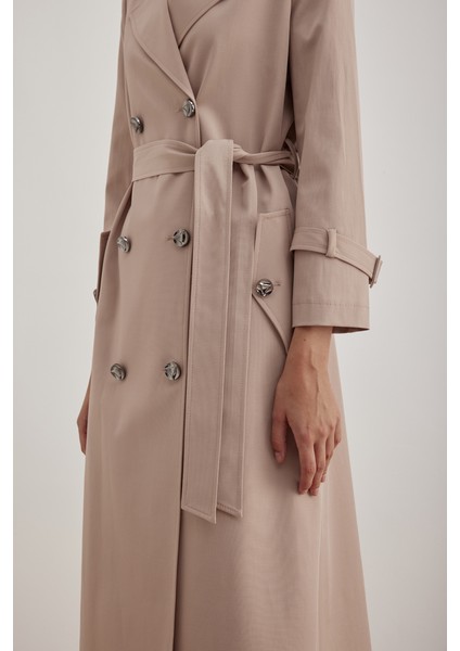 7648111 Işleme Detaylı Kruvaze Kapama Trençkot indirimleri