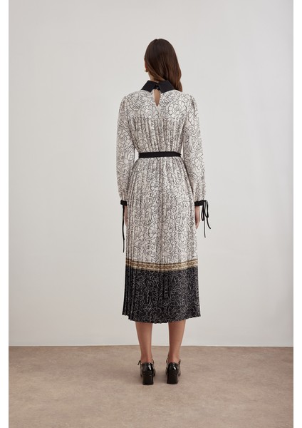 Belden Kuşaklı Pileli Elbise indirimleri