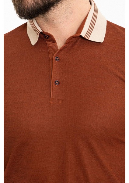 Parçalı Kiremit Slim Fit Polo Yaka Erkek T-Shirt fiyatları