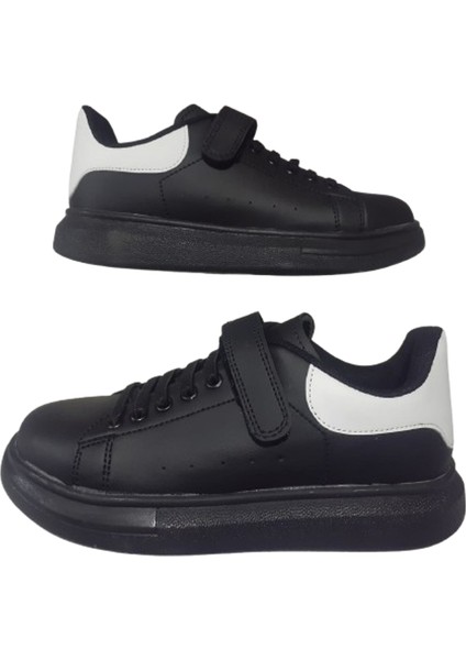 Çocuk Siyah Beyaz Ortopedik Taban Yürüyüş Ayakkabı ARVZO366-00