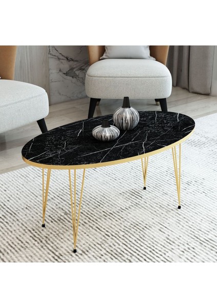 Tekno Trust 2 Yıl Siyah Gold Orta Sehpa Seti,zigon Sehpa Seti 4lü Zigon Set Modern 50 x 90 Siyah Modern Suntala
