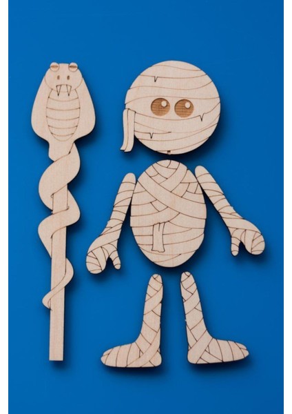 Tsd Dekorasyon Boyanabilir Ahşap Oyuncak Mıknatıslı Mumya Magnet