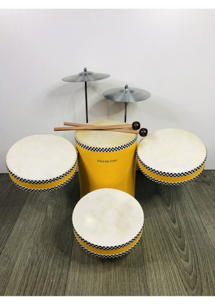 Deriden El Yapımı Ahşap Çocuk Baterisi