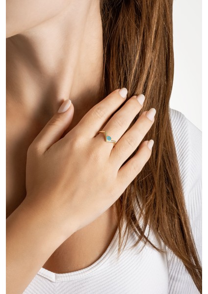 Ra'nın Gözü 18 Ayar Sarı Altın Kaplama Gümüş Yüzük fiyatları