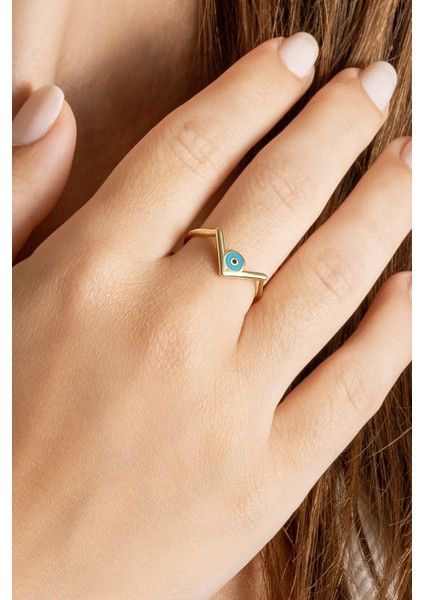 Ra'nın Gözü 18 Ayar Sarı Altın Kaplama Gümüş Yüzük modelleri