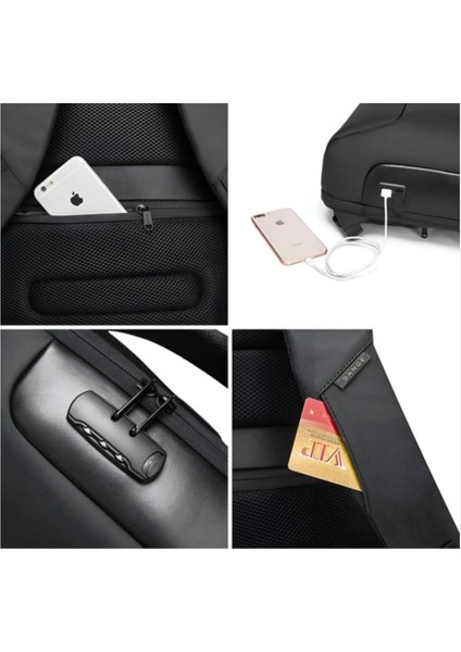 Laptop Notebook Sırt Çantası Iş Seyahati Günlük Yaşam USB Şarj Girişli Yeni Nesil 15.9& 17,5 Inc fırsatları