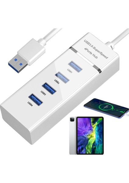 USB Hub Çoğaltıcı Adaptör 4in1 4 Port Girişli 2.0-3.0 Hız Pc Bilgisayar USB Çoklayıcı Üniversal