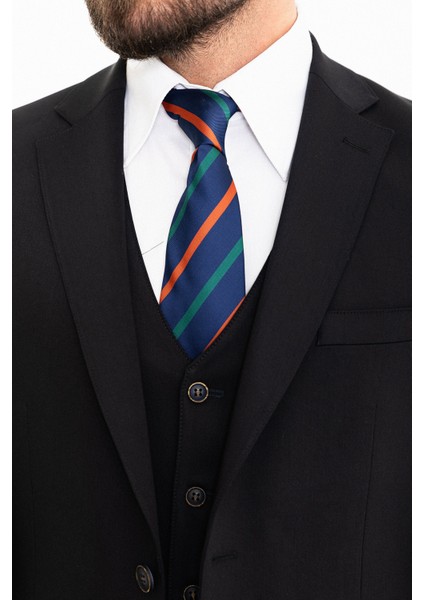 Düz Lacivert Slim Fit Mono Yaka 8 Drop Klasik Erkek Takım Elbise fiyatları