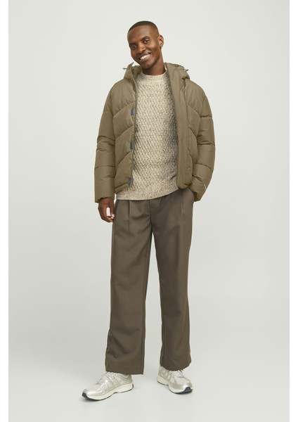 Jjworld Puffer Jacket Bej Erkek Mont modelleri