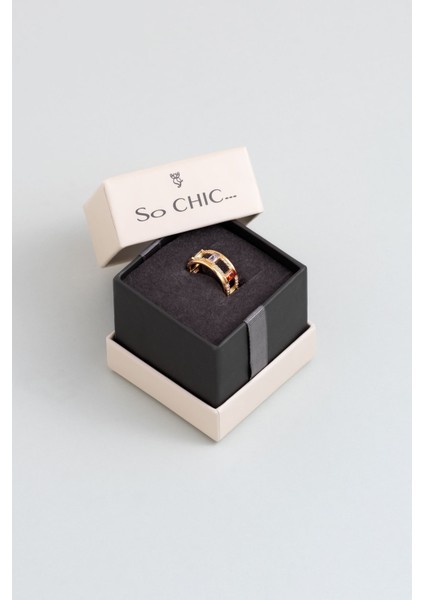 Renkli Taşlar 18 Ayar Sarı Altın Kaplama Gümüş Yüzük indirimleri