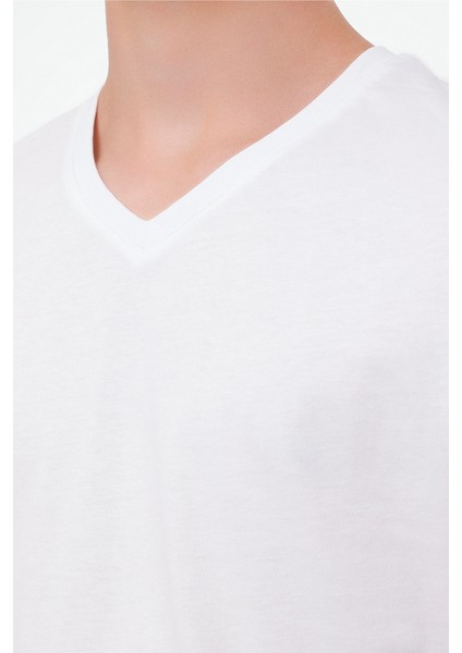 MB SN221 T Shırt 4pr Beyaz Erkek Kısa Kol T-Shirt