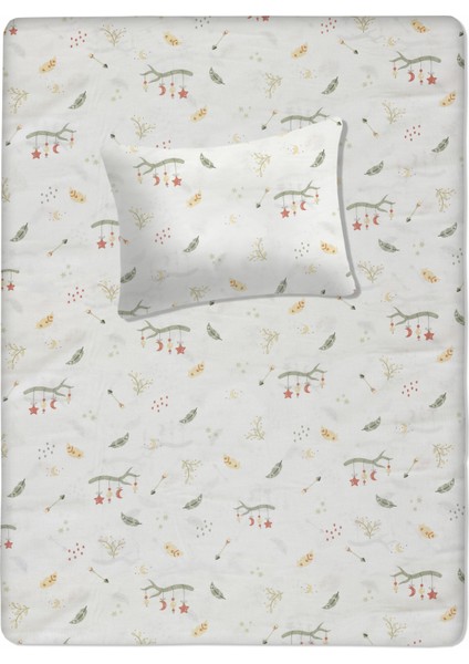 Pamuklu Bebek Aparalı Çarşaf 115X150 + Bebek Yastık Kılıfı 35X45