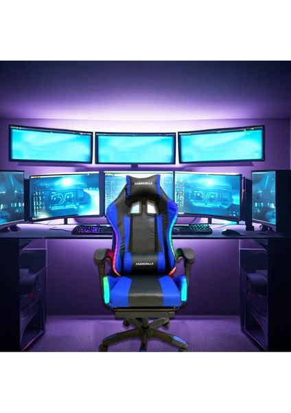 1 Yıl Blue Star Işıklı - Masaj Özellikli Oyuncu Koltuğu Mavi-Siyah Mavi Geriye Doğru Yatabilme Sabi fiyatları
