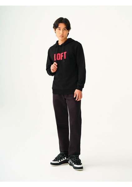 Erkek Sweatshirt Siyah-Kırmızı LF2038105