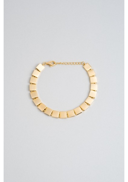 Antik Hazine 18 Ayar Sarı Altın Kaplama 20 cm Gümüş Tasarım Bileklik