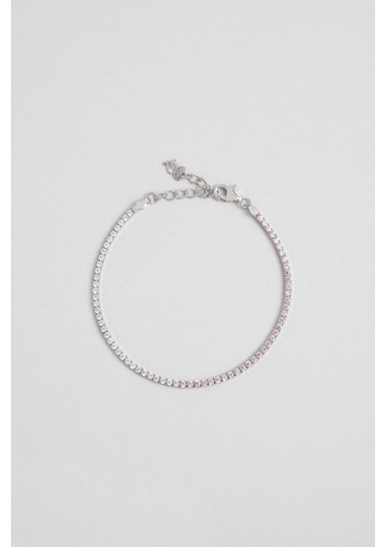 Maia Su Yolu Bileklik – Pembe İnci Taşlı, 18 Ayar Beyaz Altın Kaplama 925 Ayar Gümüş Zarif Takı