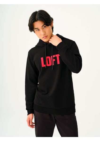 Erkek Sweatshirt Siyah-Kırmızı LF2038105