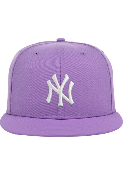 Ny New York Nakışlı Heritage Şapka Premium Lila Hiphop Cap Unisex - Ayarlanabilir