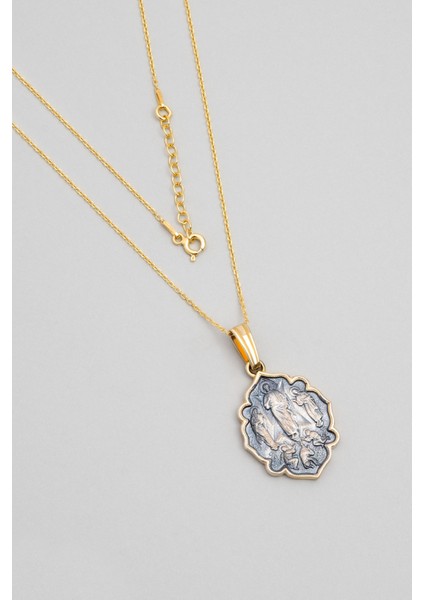 Azizler 18 Ayar Sarıı Altın Kaplama 43 cm Gümüş Cross Kolye