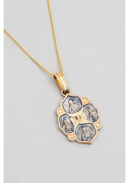 Azizler 18 Ayar Sarıı Altın Kaplama 43 cm Gümüş Cross Kolye modelleri