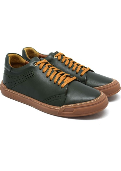 FSC-9867 Haki Erkek Iğne Baskılı Casual Ayakkabı