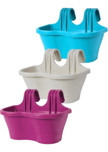 Tombik Saksı Askılı Balkon Küpeşte Saksı 6,5 Lt 3 Adet fiyatları