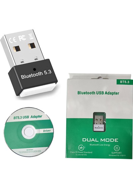 Dual Mod USB Bluetooth Adaptörü Kablosuz 5.3 Çift Modlu Bt Adaptör