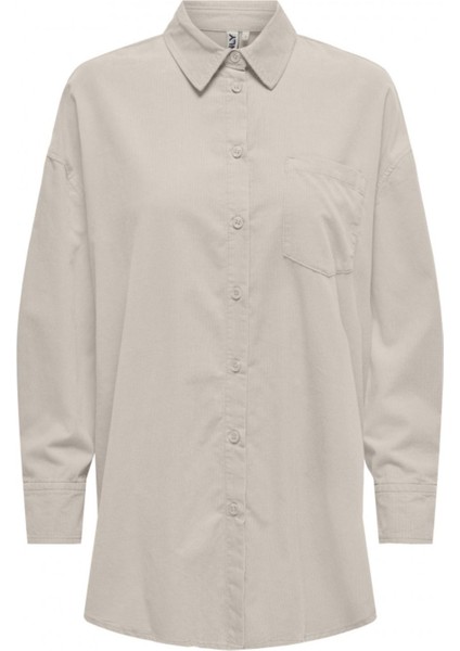 Kadın Bol Kesim Yumuşak Ince Fitilli Kadife Gömlek - 15325095