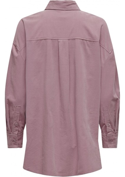 Kadın Bol Kesim Yumuşak Ince Fitilli Kadife Gömlek - 15325095 modelleri