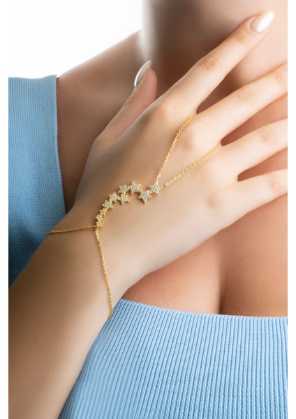 Yıldızlar Geçidi 18 Ayar Sarı Altın Kaplama 21 cm Gümüş Şahmeran fırsatları