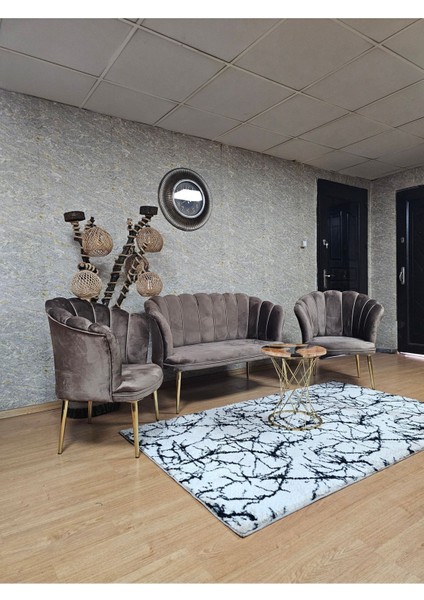 Papatya Çay Seti Koltuk Takımı Gold Sivriltme Ayak, Balkon, Salon, Ofis, Cafe Koltuk Takımı fırsatları