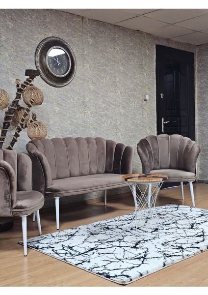 Papatya Çay Seti Koltuk Takımı Beyaz Boyalı Sivriltme Ayak, Balkon, Salon, Ofis, Cafe Koltuk Takımı indirimleri