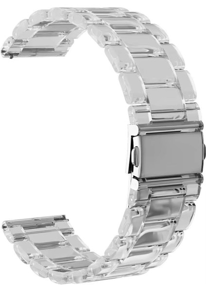 Huawei Watch Gt 3 46MM ile Uyumlu Transparan Şeffaf Baklalı Kordon Kayış - FC763